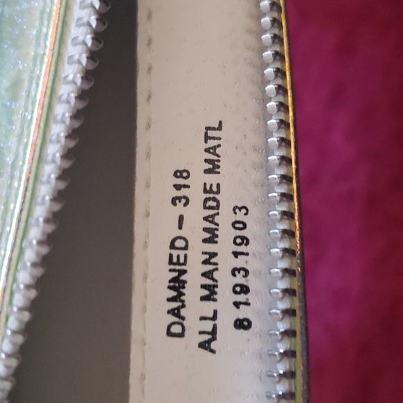 Vintage rare Demonia Swing 230 white with Green Sparkle Platform Boots Size 8 - Picture 11 of 12